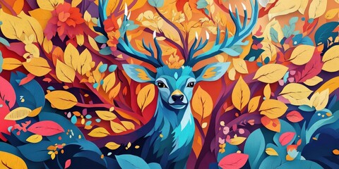 Wallpaper Featuring Majestic Deer with Large Antlers, Majestic Deer with Large Antlers Wallpaper