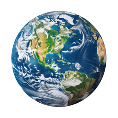 Globe Showing North And South America On Transparent Background