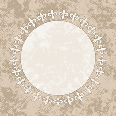 Round frame of Kazakh national ornament, decorative design templates, vector design