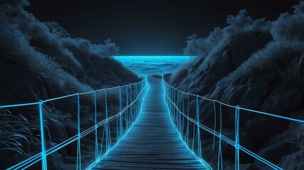 Fototapeta premium 3d wireframe model of a coastal path design concept background