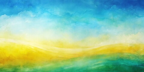 Minimalist abstract summer background with a mix of yellow, blue, and green