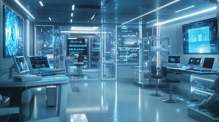 Futuristic High-Tech Laboratory Interior Design