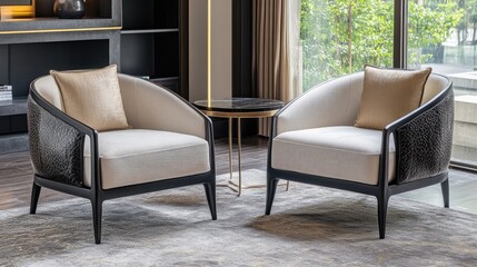 Elegant Modern Chairs in Chic Living Room Setting