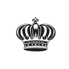 vector black crown icons on white background