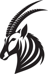 Oryx head silhouette black vector