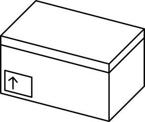 Closed cardboard box outline illustration vector