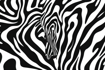 Obraz premium Zebra Abstract Black and White Art