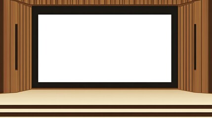 Empty Stage with Blank Screen for Presentation Use