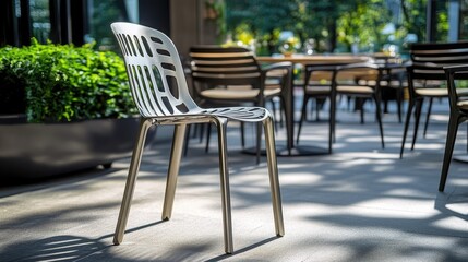 Fototapeta premium Modern Outdoor Chair in Bright Sunny Environment