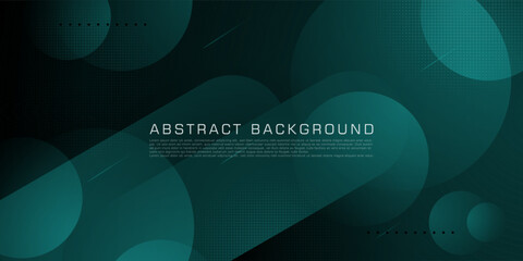 Abstract dynamic dark green with circle shape and lines gradient shadow pattern background. Simple pattern for display product ad website template wallpaper poster. Eps10 vector