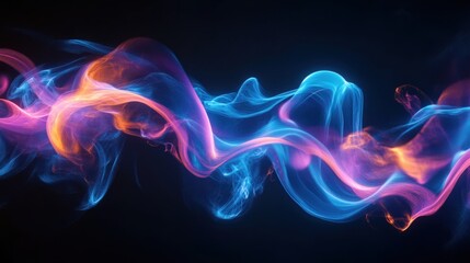 Obraz premium Vibrant Abstract Colorful Smoke on Black Background