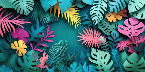 Lush Tropical Foliage and Trees, Vibrant Tropical Plants and Trees