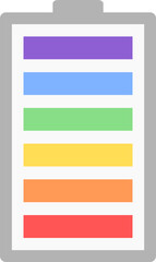 Colorful battery icon. Battery icon.