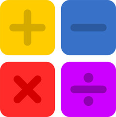 Colorful math signs icon. Colorful math signs.