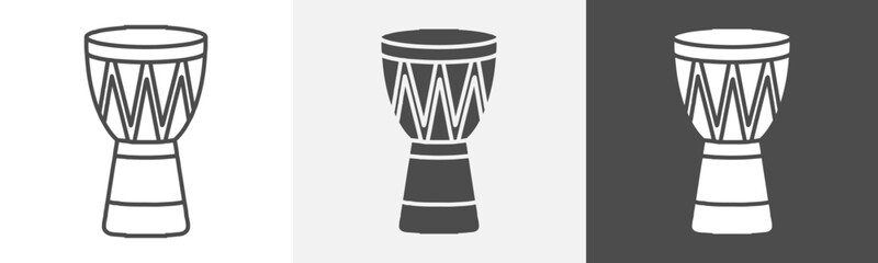 drum icon Thin line symbol collection