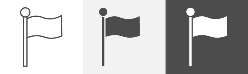 flag icon Thin line symbol collection
