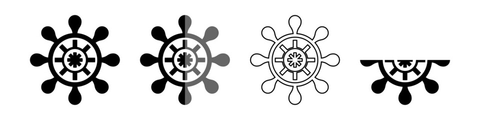 Fototapeta premium ship's wheel vector design, anchor wheel, pirate icon, boat anchor, ocean, editable boat wheel symbol