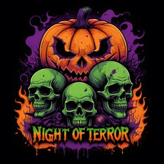 Halloween Night of Terror T-shirt Design