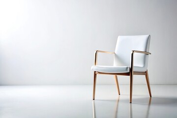 Minimalist modern chair isolated on white background