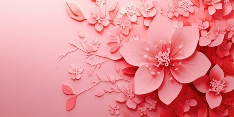 Pink sakura flower blooming beautifully, Beautifully blooming pink sakura flower