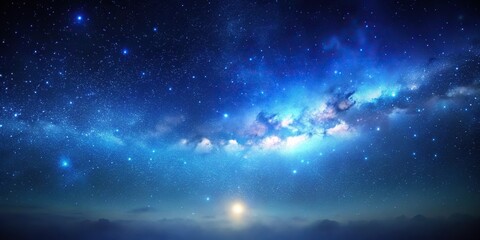 Minimalist night sky background with celestial indigo and deep space blue