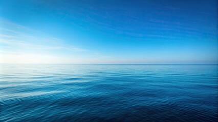 Obraz premium Minimalist ocean horizon in serene blue tones