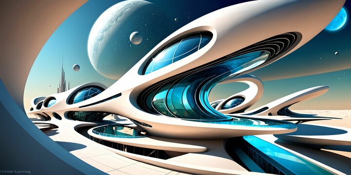 wallpaper representing a metropolis with modern and futuristic architecture.