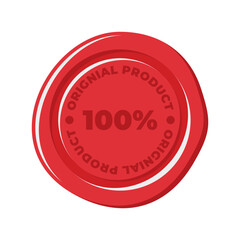 Simple red old wax seal flat vector illustration, wax stamp, old wax seal vector perfect for business needed