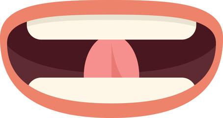 Cartoon mouth sticking out tongue making a funny face, simple emoticon on white background