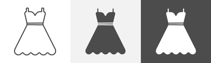 girl dress icon Simple thin line logo art