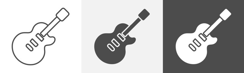 guitar icon Simple thin line logo art