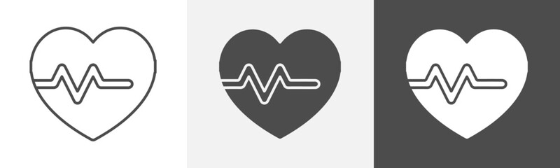 heart rate icon Simple thin line logo art