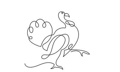 Continuous line drawing of turkey bird illustration.Farmyard Bird Animal
Thanksgiving Turkey line art vector isolated on a white background. Wild Osceola turkey
Meleagris gallopavo.
