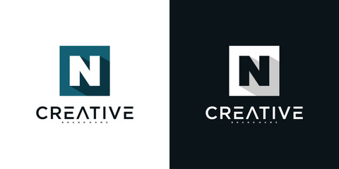 Initial letter N logo design template, modern unique design. Premium Vector