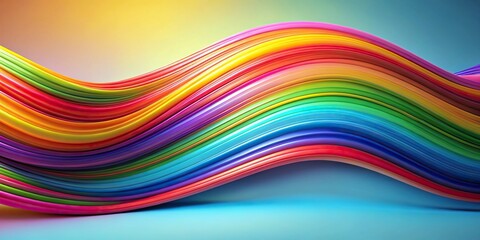 Obraz premium Minimalist powerful object moving colorful multicolor waves