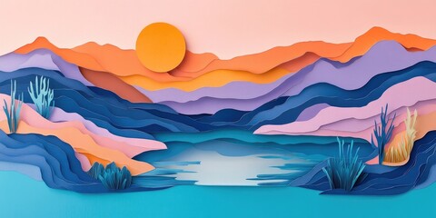 Scenic perspective of the Dead Sea, Scenic view of a salt lake
