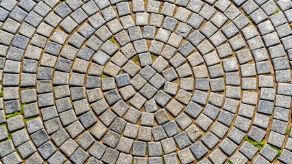minimalist seamless texture drop round shaped stone block pavement exterior grass sidewalk