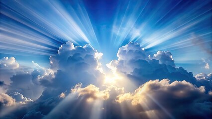 Fototapeta premium Minimalist sky landscape with sunrays