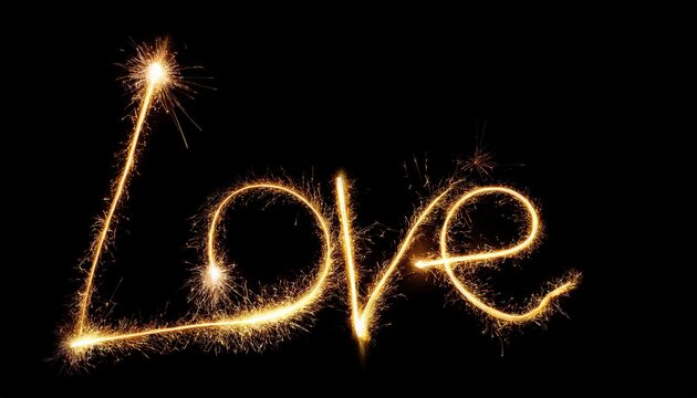 Sparkling Love Sign Created with Sparklers