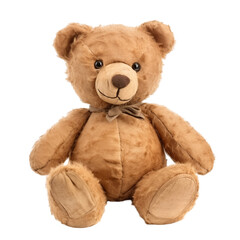 Obraz premium Classic Brown Teddy Bear With A Bow Sitting On A Transparent Background