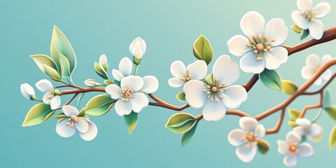 Blossoming branch of an apple tree with white flowers set against the sky in a vintage garden Soft focus Macro Springtime theme Floral beauty