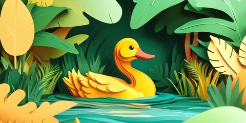 Duck resting in the zoo enclosure, Duck relaxing in a zoo habitat