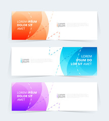 Geometric banner design with Vector presentation template.