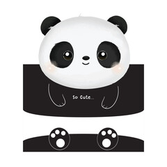 Fototapeta premium Cute panda character square box