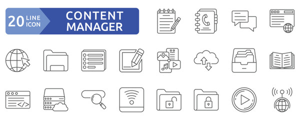 Content manager icon set