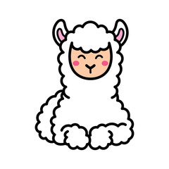 Llama Vector Doodle Illustration