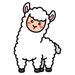 Fototapeta premium Llama Vector Doodle Illustration