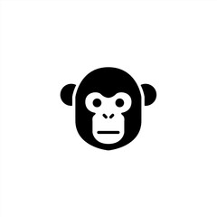 Minimalist and Modern Monkey Logo Design, Simple Chimpanzee, Elegant Orangutan Head Illustration