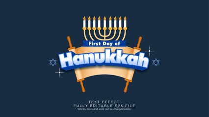 First Day of Hanukkah Text Effect Font Type