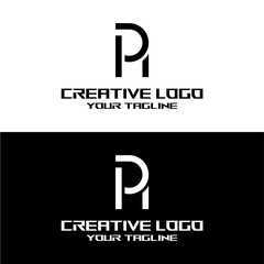 creative letter logo dh desain vektors